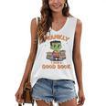 Cute Halloween Teacher Librarian Frankenstein Reading Books Women's V-Neck Tank Top
