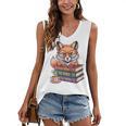 Cute Nerdy Fox Read Books Be Kind Stay Weird Book Club Premium Tri-Blend Women's V-Neck Tank Top