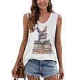 Cute Reading Bunny With Glasses Books Bookworm Reader Book Premium Tri-Blend Women's V-Neck Tank Top Cute Reading Bunny With Glasses Books Bookworm Reader Book Premium Tri-Blend Women's V-Neck Tank Top