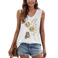 Cute Reading Cat With Kitten Dandelion Flowers Book Lover Women's V-Neck Tank Top