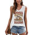 Dogs Coffee Reading Book Lover Women's V-Neck Tank Top Dogs Coffee Reading Book Lover Women's V-Neck Tank Top