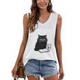 First Of All I’m A Delight Cute Cat Books Coffee Humor Women's V-Neck Tank Top