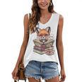 Fox Read Books Be Kind Stay Weird Reader Cute Nerd Bookworm Women's V-Neck Tank Top