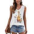 Giraffe Reading Tea Books Coffee Book Lover Graphic Women's V-Neck Tank Top Giraffe Reading Tea Books Coffee Book Lover Graphic Women's V-Neck Tank Top