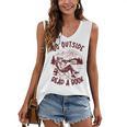 Go Outside Read a Book Vintage Bibliophiles Women's V-Neck Tank Top