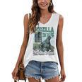Godzilla Ocean Scene Comic Book Illustration Movie Monster Women's V-Neck Tank Top Godzilla Ocean Scene Comic Book Illustration Movie Monster Women's V-Neck Tank Top