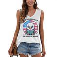 A Good Day To Read a Book Reading Eagle With American Flag Women's V-Neck Tank Top