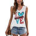 I Heart Books Love Reading Red And Stripe Animated Cat For Men Women Girls Kids Women's V-Neck Tank Top