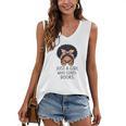 Just a Girl Who Loves Books Messy Bun Black Women Reading Women's V-Neck Tank Top Just a Girl Who Loves Books Messy Bun Black Women Reading Women's V-Neck Tank Top