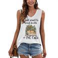 I Just Want To Read Books And Pet Cats Cat Lover Women's V-Neck Tank Top I Just Want To Read Books And Pet Cats Cat Lover Women's V-Neck Tank Top