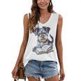 Nerdy Schnauzer Dog Book Lover Glasses Cute Pet For Men Women Kids Women's V-Neck Tank Top Nerdy Schnauzer Dog Book Lover Glasses Cute Pet For Men Women Kids Women's V-Neck Tank Top