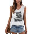 Raccoon With Book Cute Raccoons Reading Books Women's V-Neck Tank Top