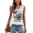 Raccoon Reading Books Summer Humor Trash Reader Women's V-Neck Tank Top