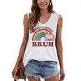Read A Book Bruh Rainbow Vintage Reading Library Student Women's V-Neck Tank Top