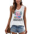 Readsolotl Cute Axolotl Reading Book Kawaii Pink Aesthetic Women's V-Neck Tank Top