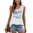 Retro Book Girl Summer Beach Vacation For Book Lover Women's V-Neck Tank Top
