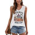 Salem WItch Book Club Halloween Raccoon Witch Reading Book Women's V-Neck Tank Top