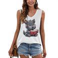 Scottish Terrier Reading a Book Dog Women's V-Neck Tank Top