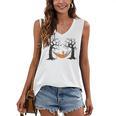 Skeleton Reading Book In Hammock Halloween Reader Women's V-Neck Tank Top Skeleton Reading Book In Hammock Halloween Reader Women's V-Neck Tank Top