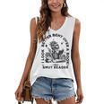 Smut Reader Skeleton Book Lover Dark Humor Art Premium Tri-Blend Women's V-Neck Tank Top