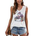 Snowman Reading Book Lovers Christmas Bookworm Librarian Women's V-Neck Tank Top