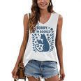 Sorry I'm Booked Cat Reading Book Boho Flowers Vintage Women's V-Neck Tank Top