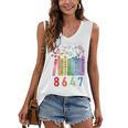 Subtle Floral Foxglove Daisy Tulip Book Lover Women's V-Neck Tank Top