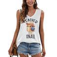 Teacher Snail With Glasses On Books Cute Pre-K Kindergarten Women's V-Neck Tank Top