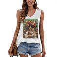 History Month Black Afro Girl Women Book Lovers Floral Women's V-Neck Tank Top