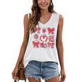 Valentine Teacher Coquette Bow Pencil Heart Book Girl Women Women's V-Neck Tank Top