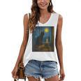 Van Gogh Starry Night Art Cat And Book Lovers Women's V-Neck Tank Top Van Gogh Starry Night Art Cat And Book Lovers Women's V-Neck Tank Top