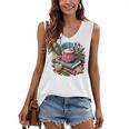 Vintage Cozy Winter Hot Cocoa Books Gingerbread Book Lovers Women's V-Neck Tank Top Vintage Cozy Winter Hot Cocoa Books Gingerbread Book Lovers Women's V-Neck Tank Top