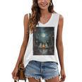 Vintage Ghost Book Reading Camping Gothic Halloween Teachers Women's V-Neck Tank Top