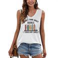 When I Think About Books I Touch My Shelf Book Reader Women's V-Neck Tank Top