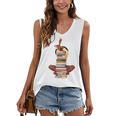 Woman And Books Stack Afro Girl Book Lover Women's V-Neck Tank Top Woman And Books Stack Afro Girl Book Lover Women's V-Neck Tank Top