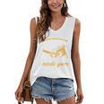 Woman Survives On Books Yarn Knitting Crochet Premium Tri-Blend Women's V-Neck Tank Top
