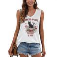 Women's Cat Books Romantic Floral Aesthetic Book Lover Cat Owner Women's V-Neck Tank Top