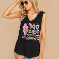 100th Day Of School Teacher Women Floral Books Women's V-Neck Tank Top 100th Day Of School Teacher Women Floral Books Women's V-Neck Tank Top