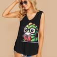 Adorable Book Lover Iguana With Reading Glasses Cute Women's V-Neck Tank Top