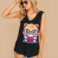 Adorable Book Lover Persian Cat With Reading Glasses Cute Women's V-Neck Tank Top Adorable Book Lover Persian Cat With Reading Glasses Cute Women's V-Neck Tank Top