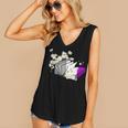 Asexual Book Lover LGBT Reading Pride Ace Flag Daisy Women's V-Neck Tank Top