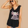 Axolotl Books Readsalotl Reading Bookworm Kawaii Axolotl Women's V-Neck Tank Top Axolotl Books Readsalotl Reading Bookworm Kawaii Axolotl Women's V-Neck Tank Top