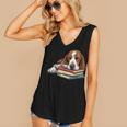 Basset Hound Books Dog Breed Graphic Women's V-Neck Tank Top Basset Hound Books Dog Breed Graphic Women's V-Neck Tank Top