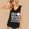 Book Coffee Dog Book My Needs Are Simple Men Women Kids Women's V-Neck Tank Top