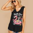 Book Girl Summer Skeleton Reading Books Lovers Beach Women's V-Neck Tank Top