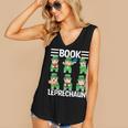 Book Leprechaun St Patrick's Day Library Librarian Reading Women's V-Neck Tank Top Book Leprechaun St Patrick's Day Library Librarian Reading Women's V-Neck Tank Top