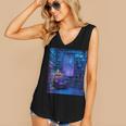 Book Library Bookshelf Armchair Window Pattern Print Women's V-Neck Tank Top