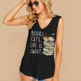 Book Lovers Books Cats Life Is Sweet Cat Lover Women's V-Neck Tank Top Book Lovers Books Cats Life Is Sweet Cat Lover Women's V-Neck Tank Top