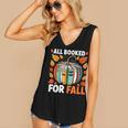 All Booked For Fall Book Pumpkin Autumn Thanksgiving Teacher Women's V-Neck Tank Top