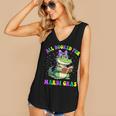 All Booked For Mardi Gras Crocodile Reading Book Teacher Women's V-Neck Tank Top